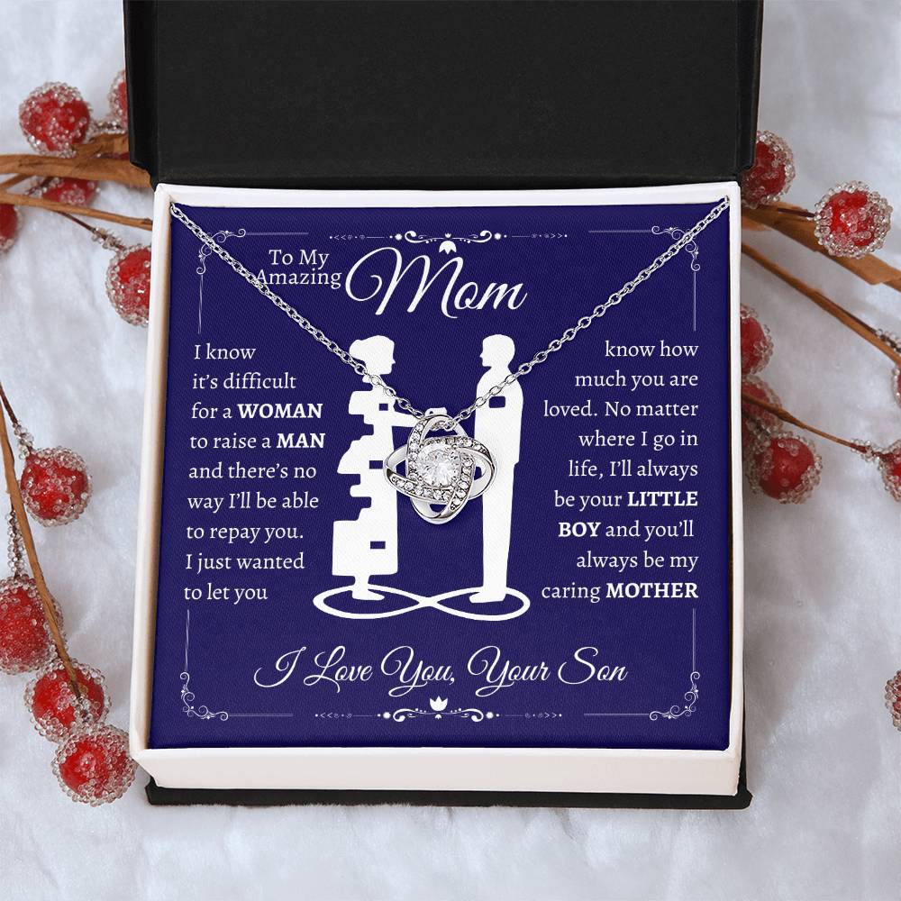 TO MY MOM FROM SON LOVE KNOT NECKLACE