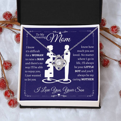 TO MY MOM FROM SON LOVE KNOT NECKLACE