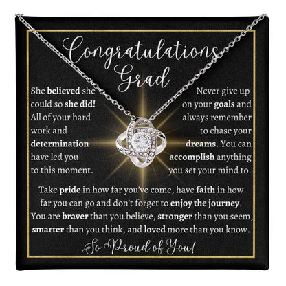 Graduation Love Knot Necklace