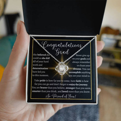 Graduation Love Knot Necklace