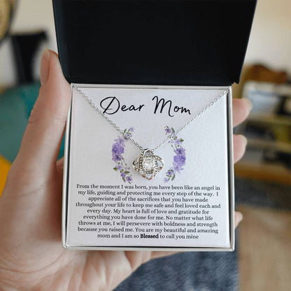 DEAR MOM LOVE KNOT NECKLACE