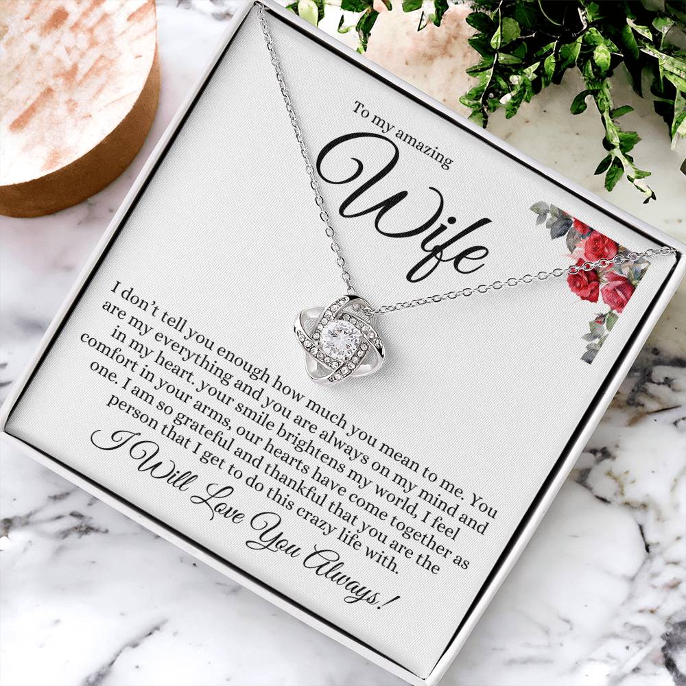 TO MY AMAZING WIFE LOVE KNOT NECKLACE