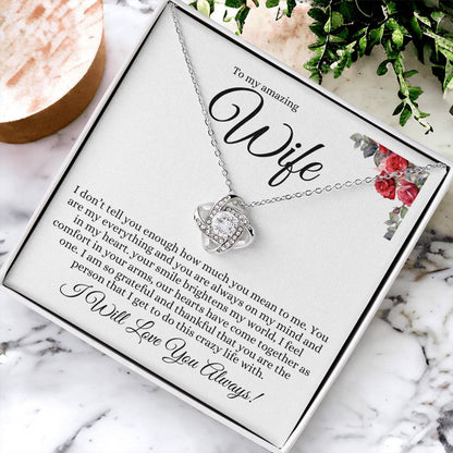 TO MY AMAZING WIFE LOVE KNOT NECKLACE