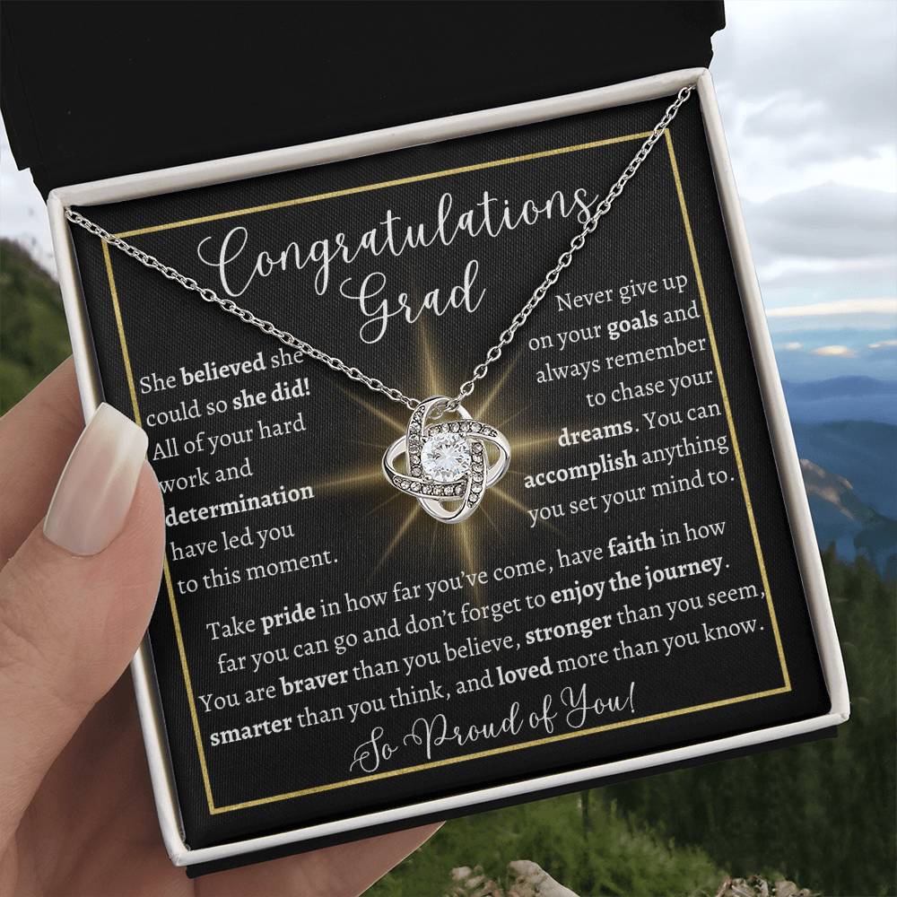 Graduation Love Knot Necklace