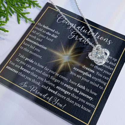 Graduation Love Knot Necklace