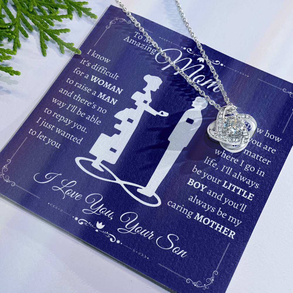 TO MY MOM FROM SON LOVE KNOT NECKLACE