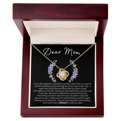 DEAR MOM LOVE KNOT NECKLACE