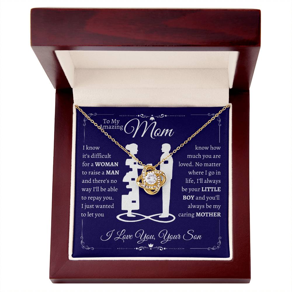 TO MY MOM FROM SON LOVE KNOT NECKLACE