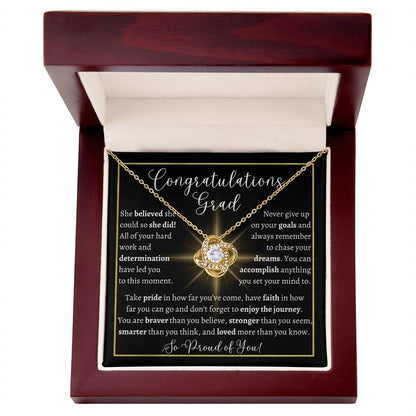 Graduation Love Knot Necklace
