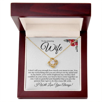 TO MY AMAZING WIFE LOVE KNOT NECKLACE
