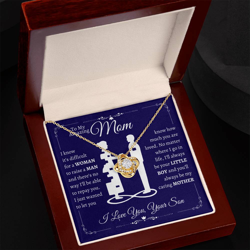 TO MY MOM FROM SON LOVE KNOT NECKLACE
