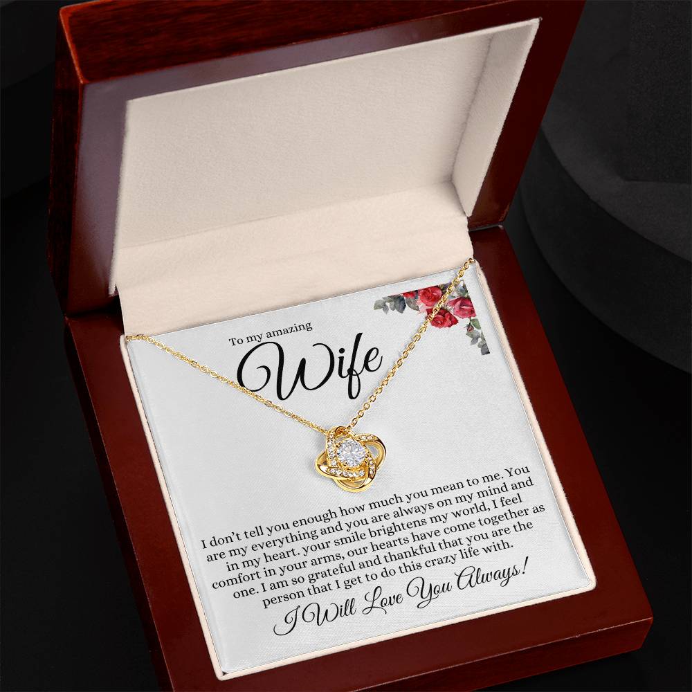 TO MY AMAZING WIFE LOVE KNOT NECKLACE