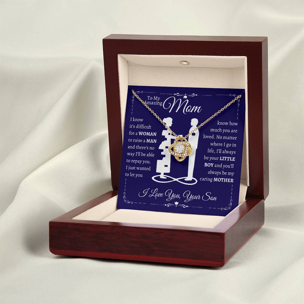 TO MY MOM FROM SON LOVE KNOT NECKLACE