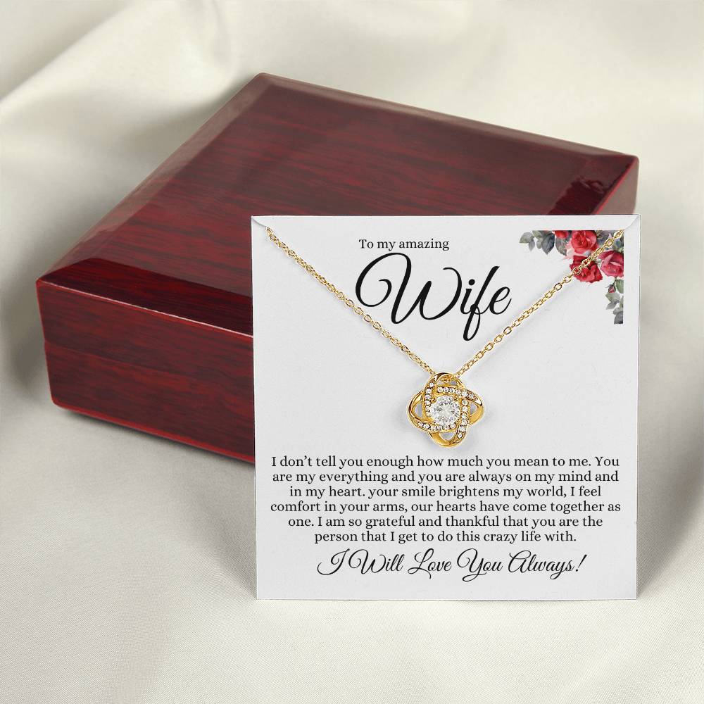 TO MY AMAZING WIFE LOVE KNOT NECKLACE