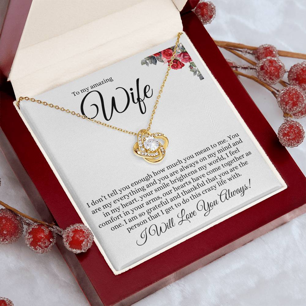 TO MY AMAZING WIFE LOVE KNOT NECKLACE
