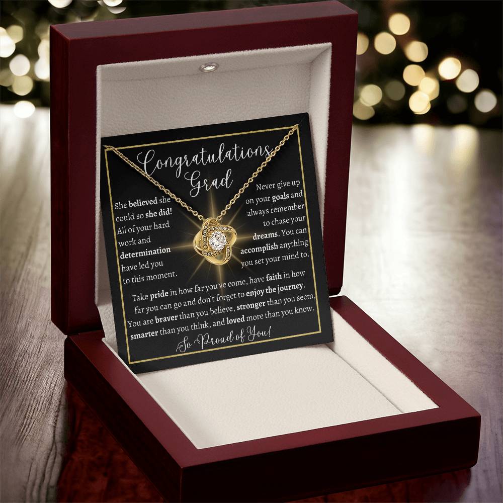 Graduation Love Knot Necklace