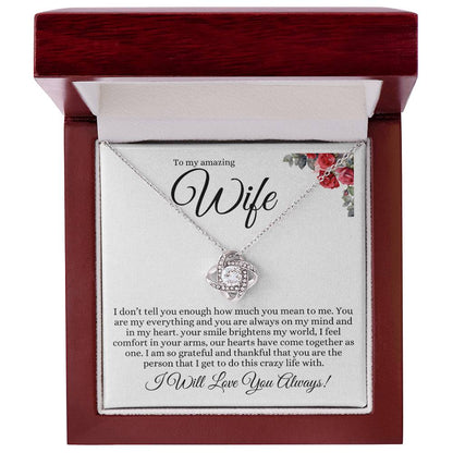 TO MY AMAZING WIFE LOVE KNOT NECKLACE