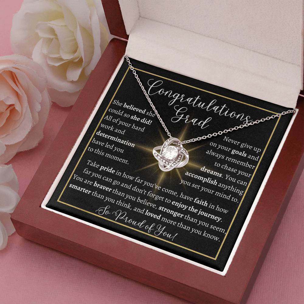 Graduation Love Knot Necklace