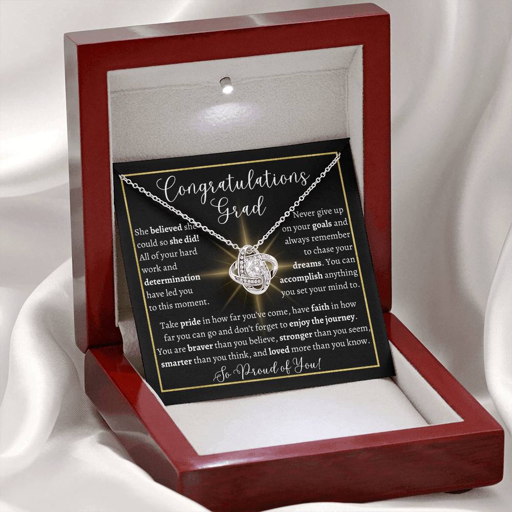 Graduation Love Knot Necklace