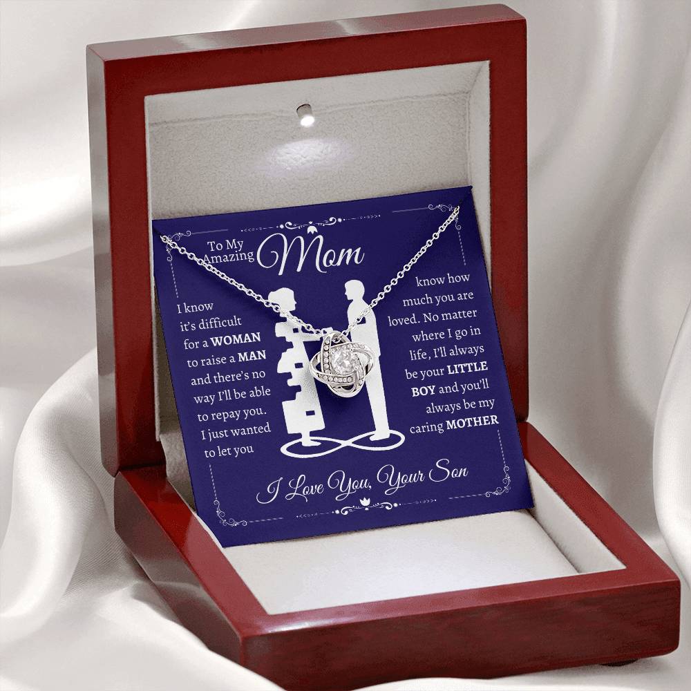 TO MY MOM FROM SON LOVE KNOT NECKLACE