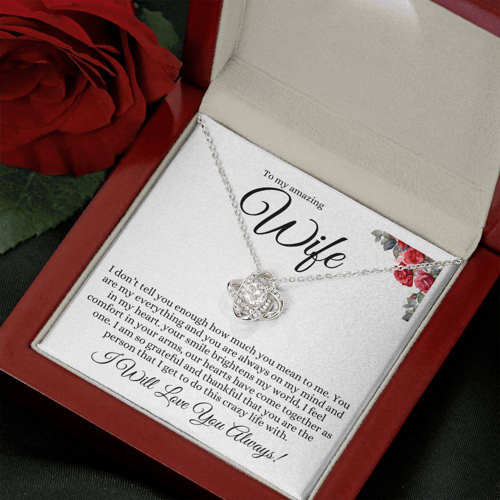 TO MY AMAZING WIFE LOVE KNOT NECKLACE