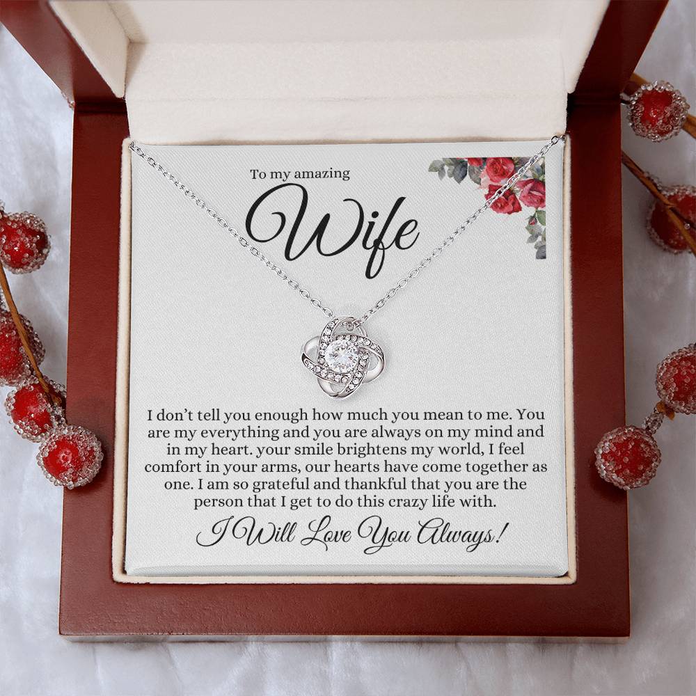 TO MY AMAZING WIFE LOVE KNOT NECKLACE