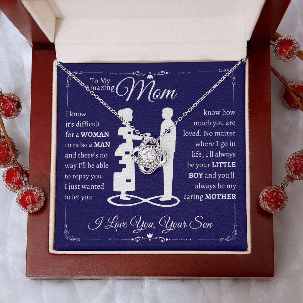 TO MY MOM FROM SON LOVE KNOT NECKLACE