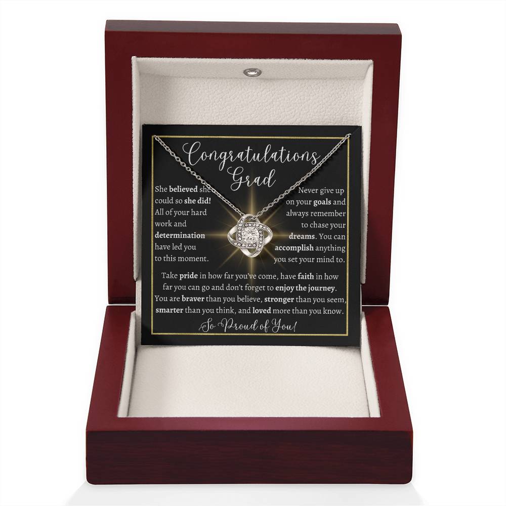 Graduation Love Knot Necklace