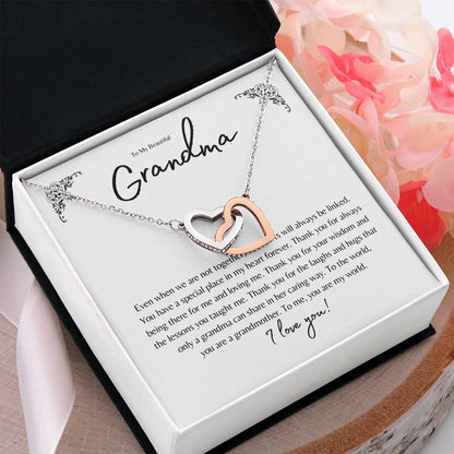 TO MY BEAUTIFUL GRANDMA INTERLOCKING HEARTS