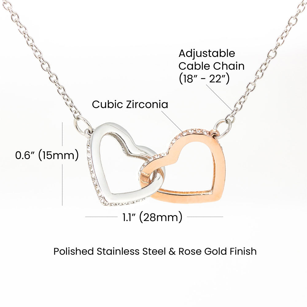 TO MY BAD ASS DAUGHTER INTERLOCKING HEARTS NECKLACE
