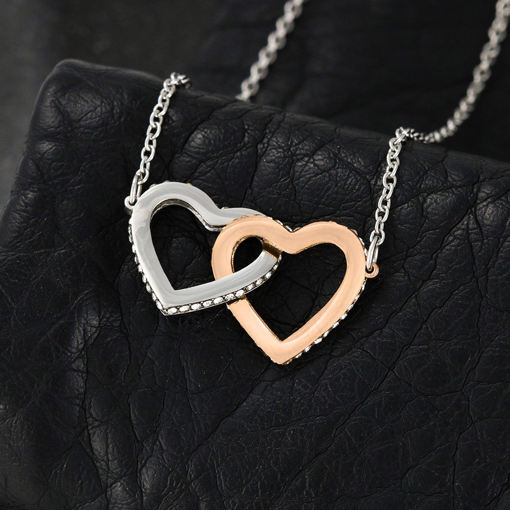 TO MY BAD ASS DAUGHTER INTERLOCKING HEARTS NECKLACE