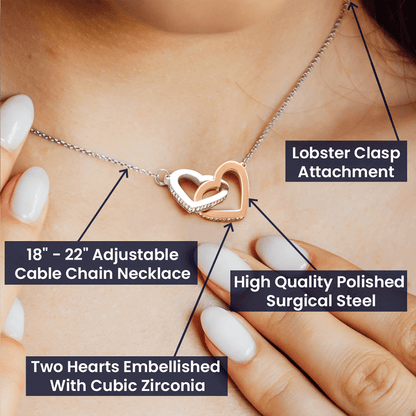TO MY BAD ASS DAUGHTER INTERLOCKING HEARTS NECKLACE