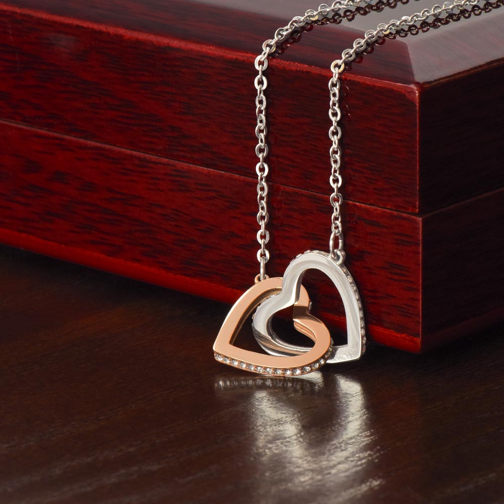 TO MY BAD ASS DAUGHTER INTERLOCKING HEARTS NECKLACE