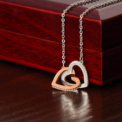 TO MY BAD ASS DAUGHTER INTERLOCKING HEARTS NECKLACE