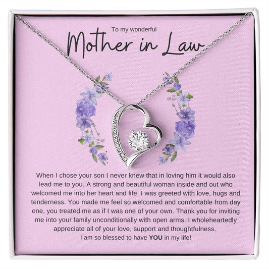 MOTHER IN LAW FOREVER LOVE HEART NECKLACE