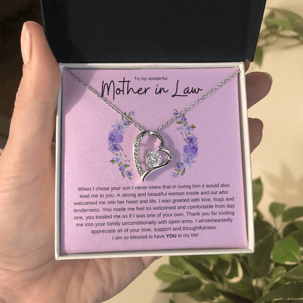 MOTHER IN LAW FOREVER LOVE HEART NECKLACE
