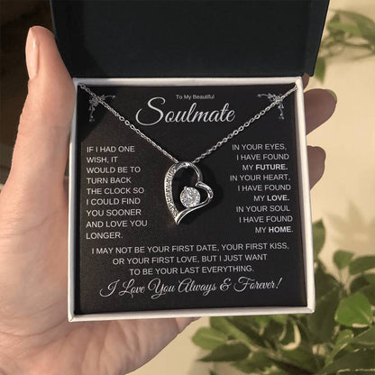 TO MY BEAUTIFUL SOULMATE FOREVER LOVE HEART NECKLACE