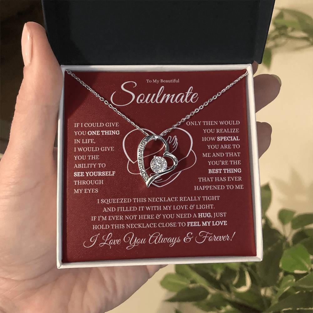 TO MY BEAUTIFUL SOULMATE FOREVER LOVE HEART NECKLACE