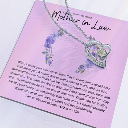 MOTHER IN LAW FOREVER LOVE HEART NECKLACE
