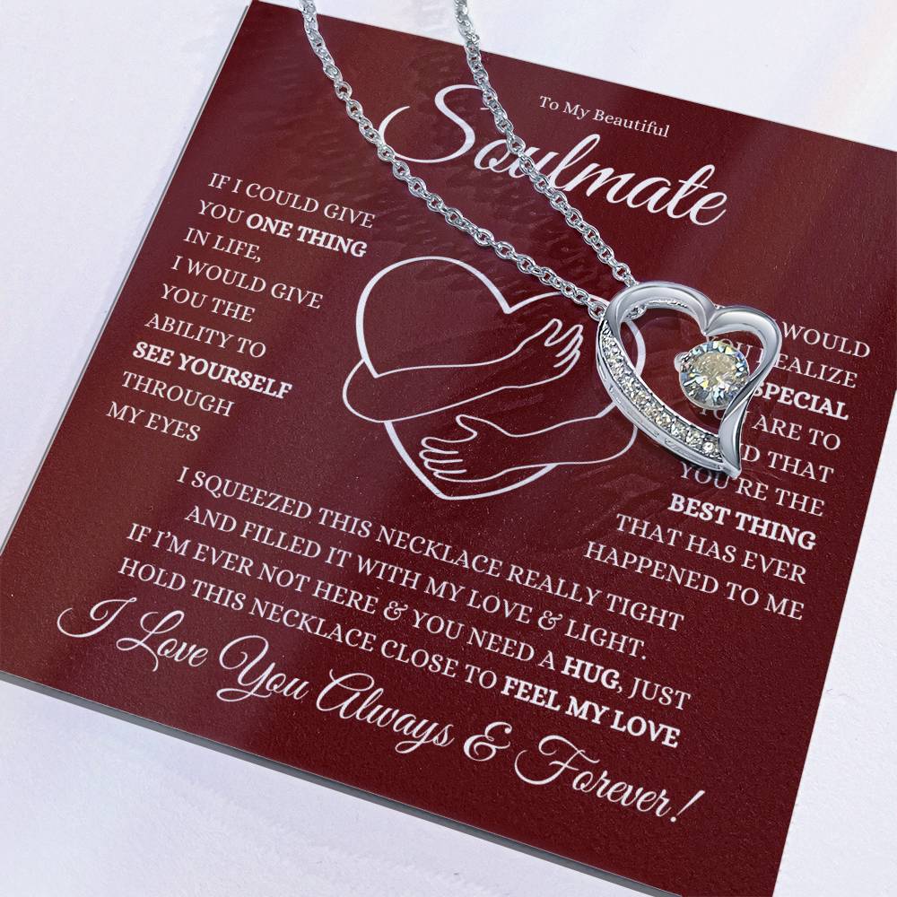 TO MY BEAUTIFUL SOULMATE FOREVER LOVE HEART NECKLACE