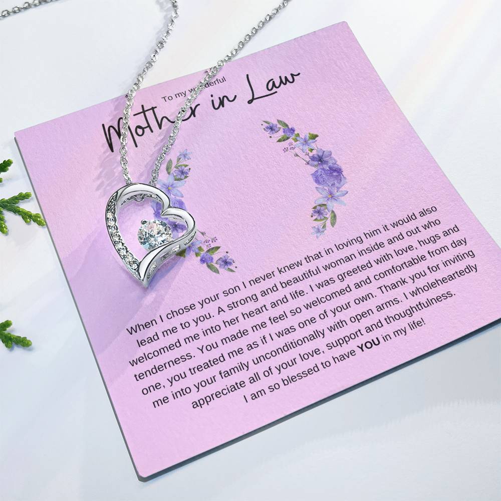 MOTHER IN LAW FOREVER LOVE HEART NECKLACE