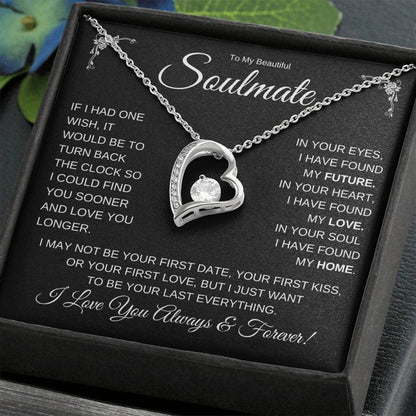 TO MY BEAUTIFUL SOULMATE FOREVER LOVE HEART NECKLACE