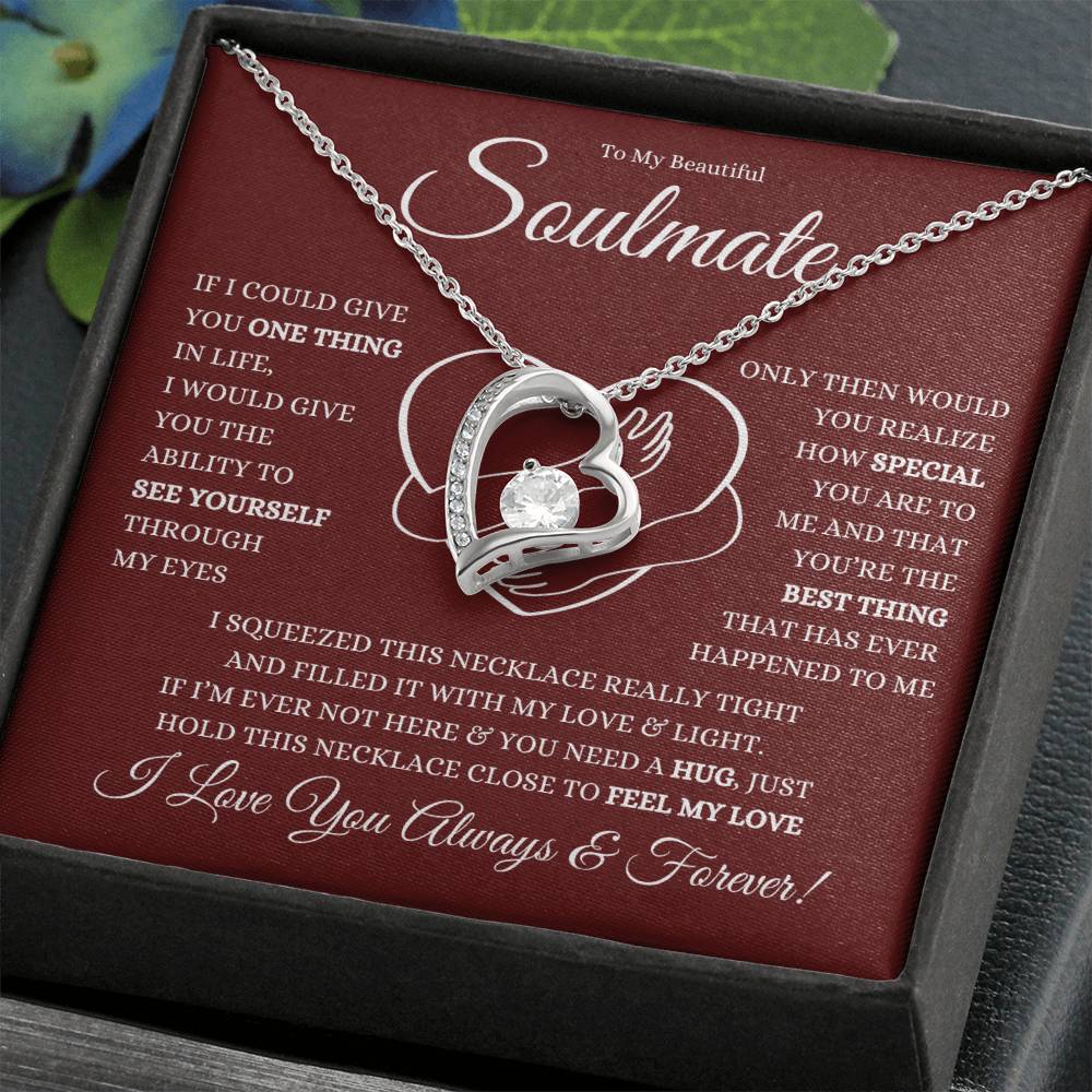 TO MY BEAUTIFUL SOULMATE FOREVER LOVE HEART NECKLACE