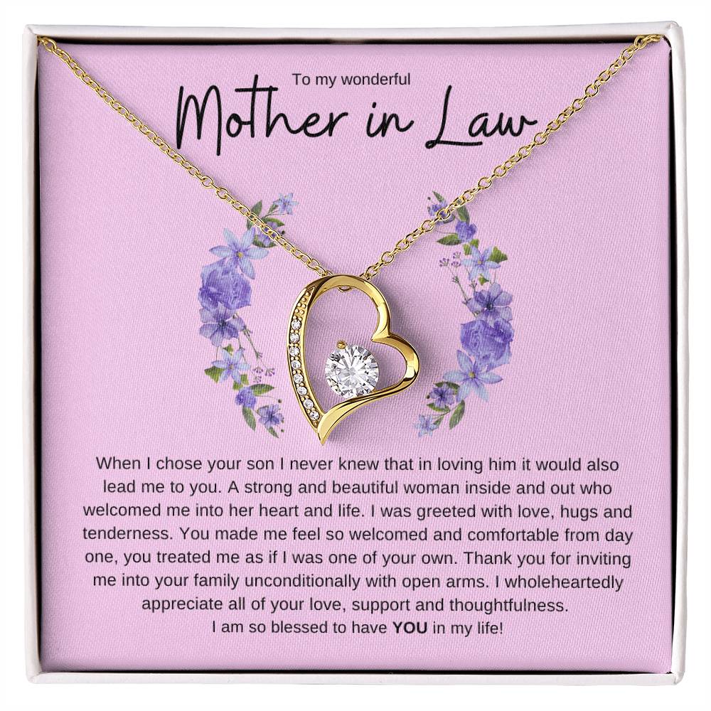 MOTHER IN LAW FOREVER LOVE HEART NECKLACE