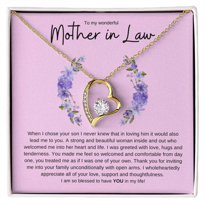 MOTHER IN LAW FOREVER LOVE HEART NECKLACE