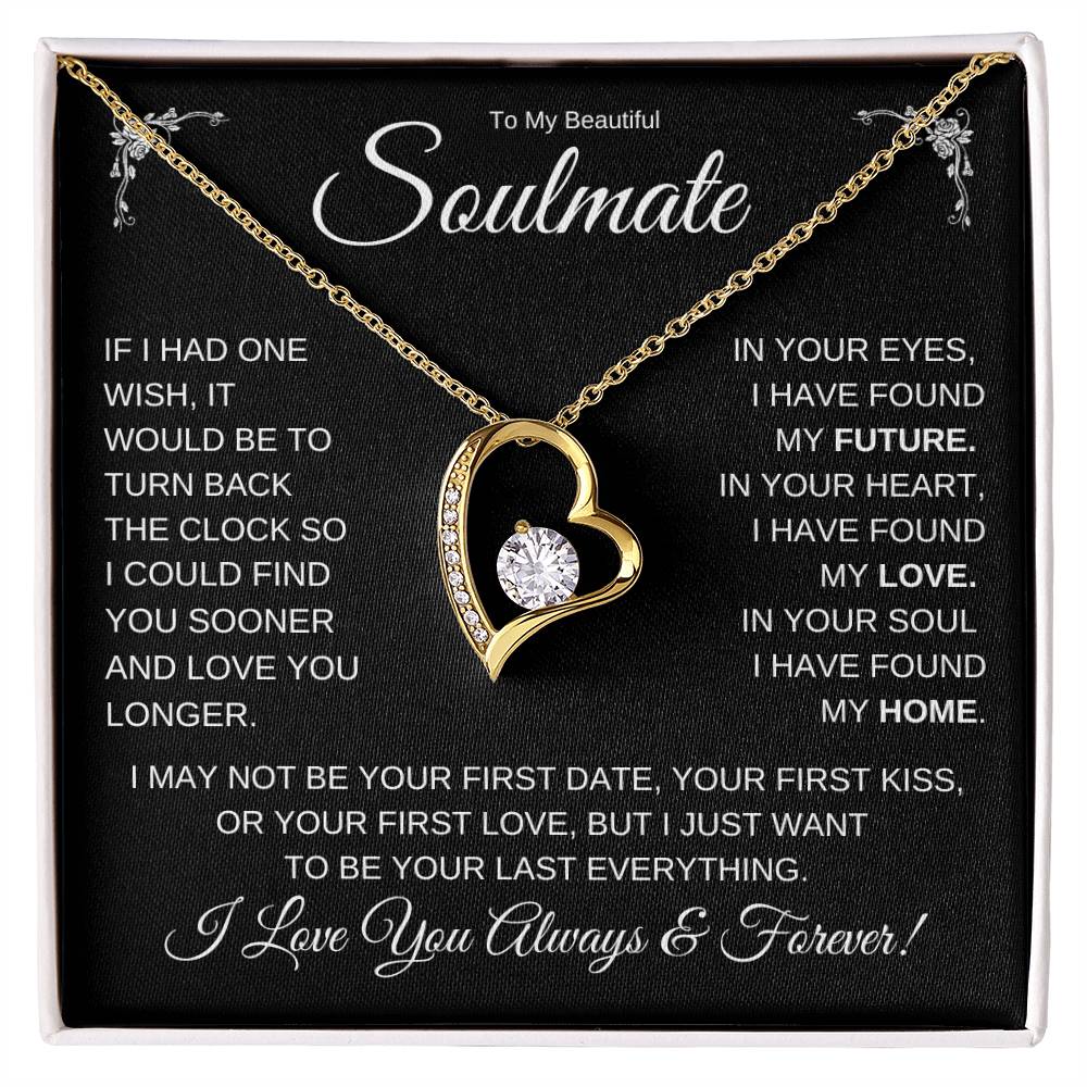 TO MY BEAUTIFUL SOULMATE FOREVER LOVE HEART NECKLACE