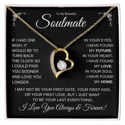 TO MY BEAUTIFUL SOULMATE FOREVER LOVE HEART NECKLACE