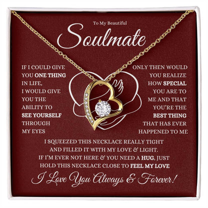 TO MY BEAUTIFUL SOULMATE FOREVER LOVE HEART NECKLACE