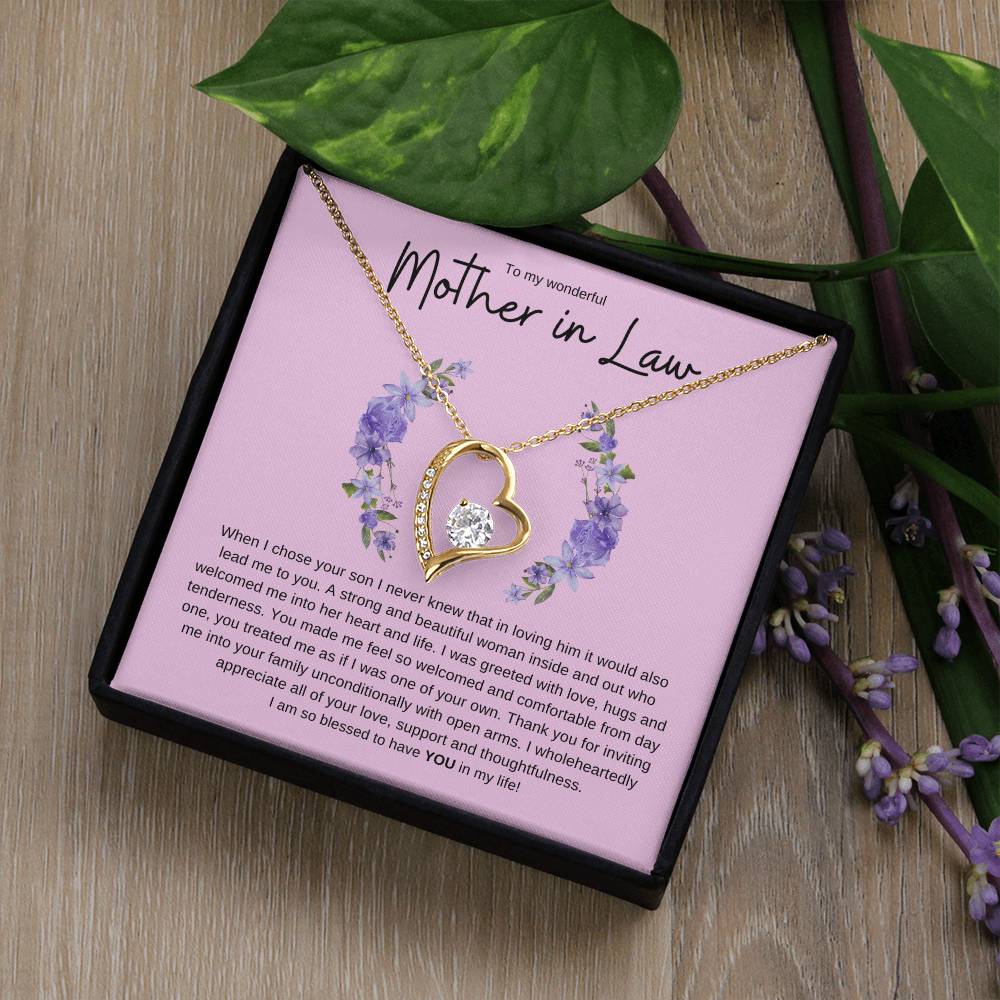 MOTHER IN LAW FOREVER LOVE HEART NECKLACE
