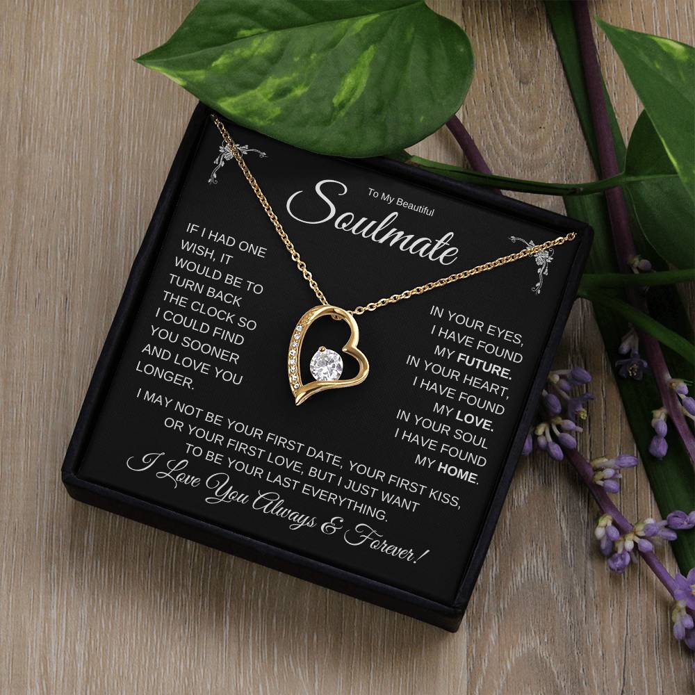 TO MY BEAUTIFUL SOULMATE FOREVER LOVE HEART NECKLACE